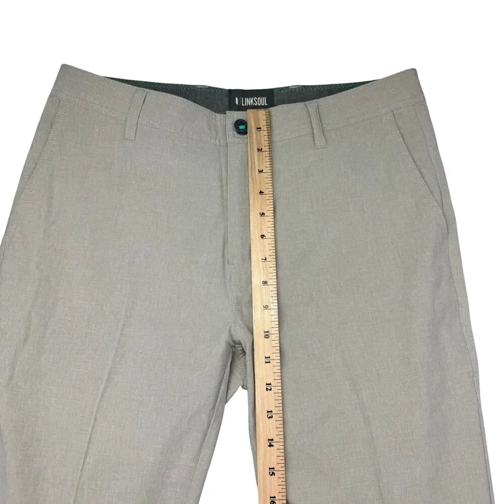 Linksoul Pants Men’s 32R Beige Chino Performance Preppy Casual Outdoor Golf Flex